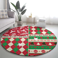 St Kitts & Nevis Cricket Christmas Round Carpet Merry Xmas Patriots - Wonder Print Shop