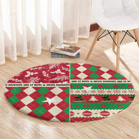 St Kitts & Nevis Cricket Christmas Round Carpet Merry Xmas Patriots - Wonder Print Shop