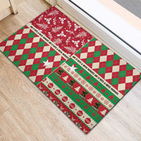 St Kitts & Nevis Cricket Christmas Rubber Doormat Merry Xmas Patriots - Wonder Print Shop