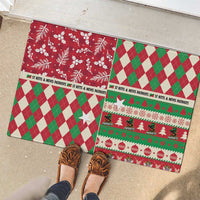 St Kitts & Nevis Cricket Christmas Rubber Doormat Merry Xmas Patriots - Wonder Print Shop