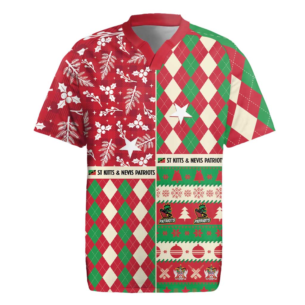 Personalized St Kitts & Nevis Cricket Christmas Rugby Jersey Merry Xmas Patriots - Wonder Print Shop