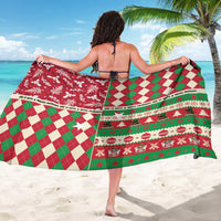 St Kitts & Nevis Cricket Christmas Sarong Merry Xmas Patriots - Wonder Print Shop