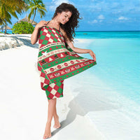 St Kitts & Nevis Cricket Christmas Sarong Merry Xmas Patriots - Wonder Print Shop