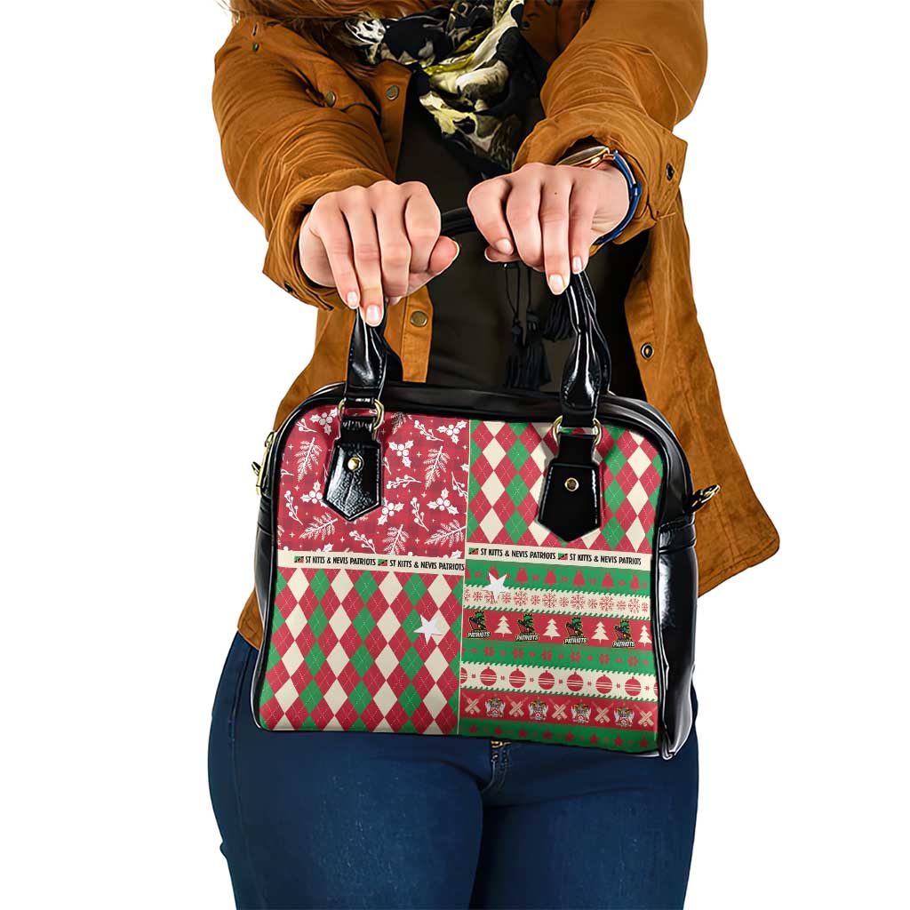 St Kitts & Nevis Cricket Christmas Shoulder Handbag Merry Xmas Patriots - Wonder Print Shop