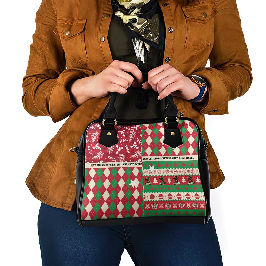 St Kitts & Nevis Cricket Christmas Shoulder Handbag Merry Xmas Patriots - Wonder Print Shop