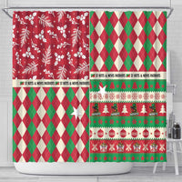 St Kitts & Nevis Cricket Christmas Shower Curtain Merry Xmas Patriots - Wonder Print Shop
