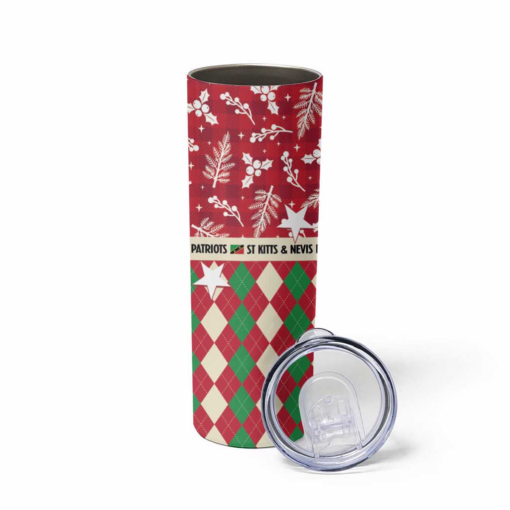 Personalized St Kitts & Nevis Cricket Christmas Skinny Tumbler Merry Xmas Patriots - Wonder Print Shop