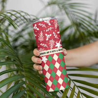 Personalized St Kitts & Nevis Cricket Christmas Skinny Tumbler Merry Xmas Patriots - Wonder Print Shop