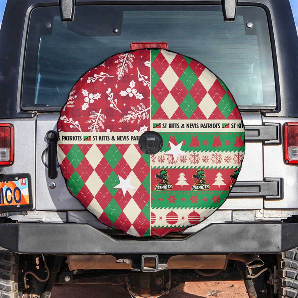 St Kitts & Nevis Cricket Christmas Spare Tire Cover Merry Xmas Patriots - Wonder Print Shop