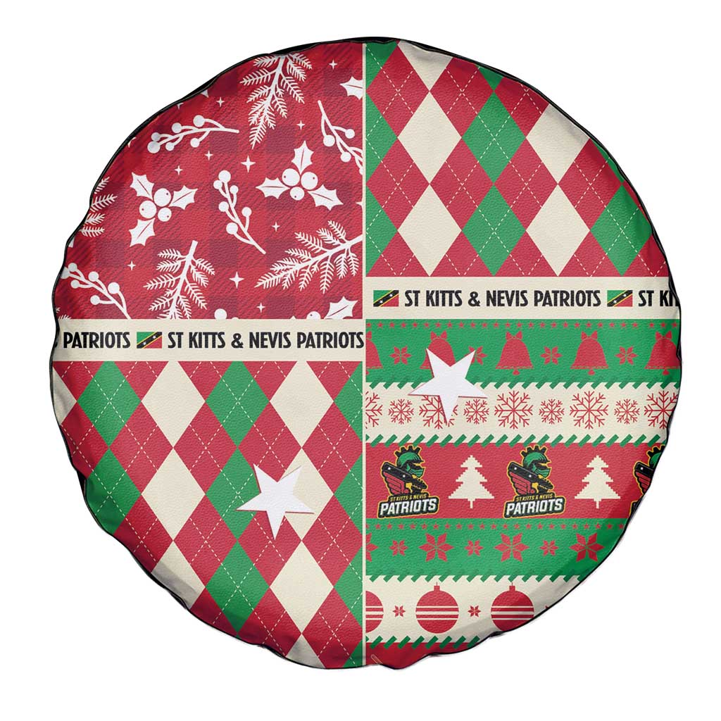 St Kitts & Nevis Cricket Christmas Spare Tire Cover Merry Xmas Patriots - Wonder Print Shop