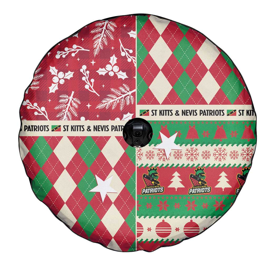 St Kitts & Nevis Cricket Christmas Spare Tire Cover Merry Xmas Patriots - Wonder Print Shop