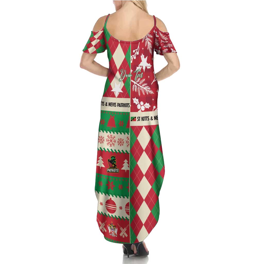 Personalized St Kitts & Nevis Cricket Christmas Summer Maxi Dress Merry Xmas Patriots - Wonder Print Shop