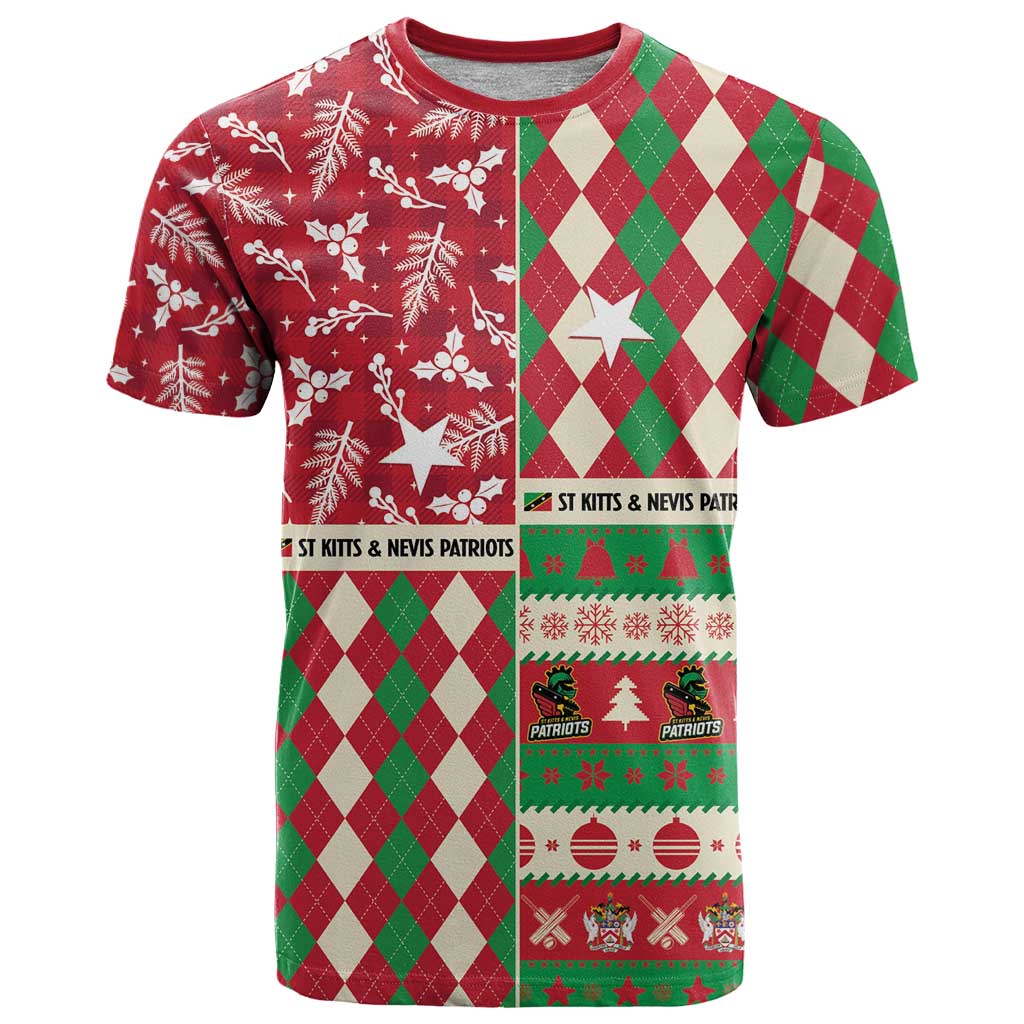 Personalized St Kitts & Nevis Cricket Christmas T Shirt Merry Xmas Patriots - Wonder Print Shop