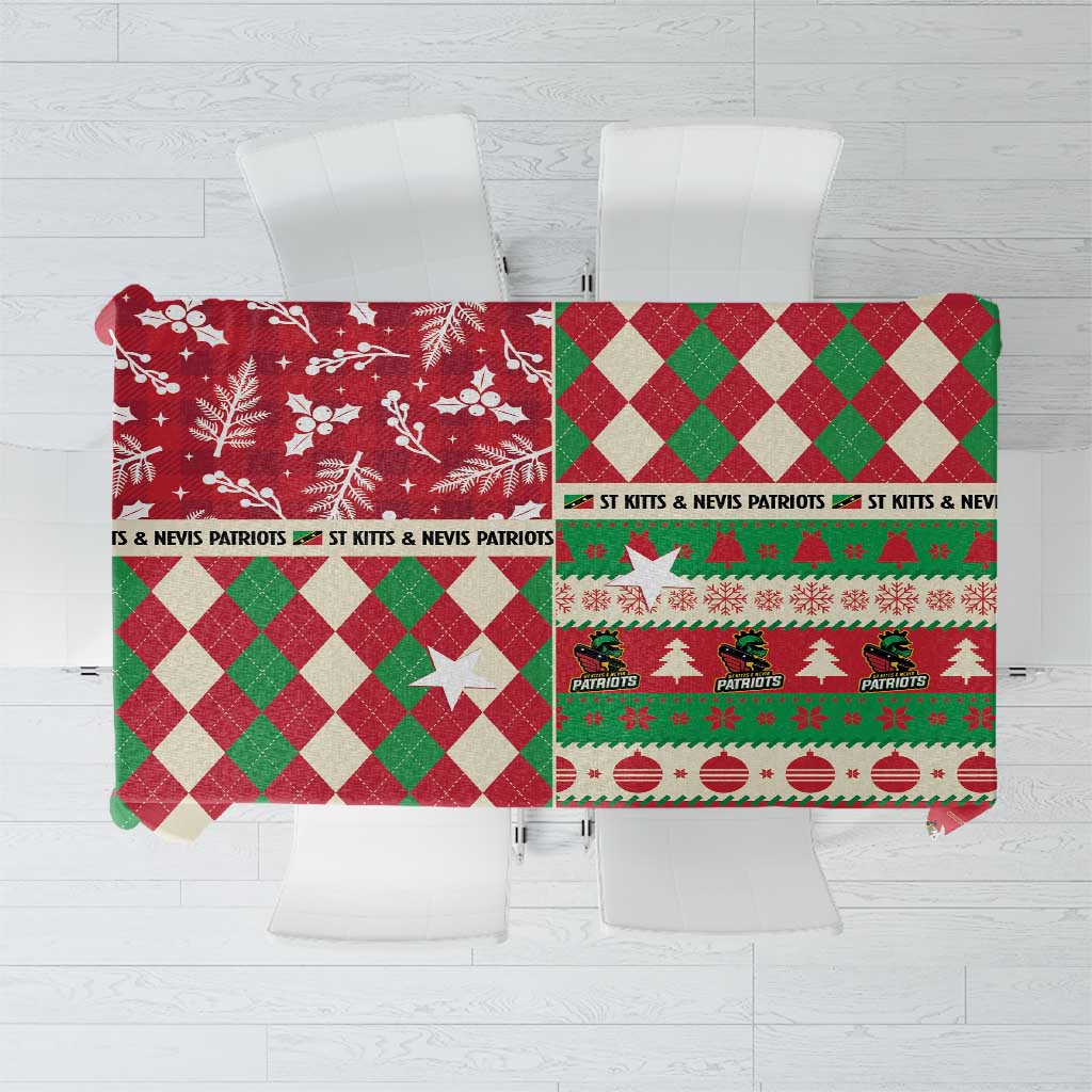 St Kitts & Nevis Cricket Christmas Tablecloth Merry Xmas Patriots - Wonder Print Shop