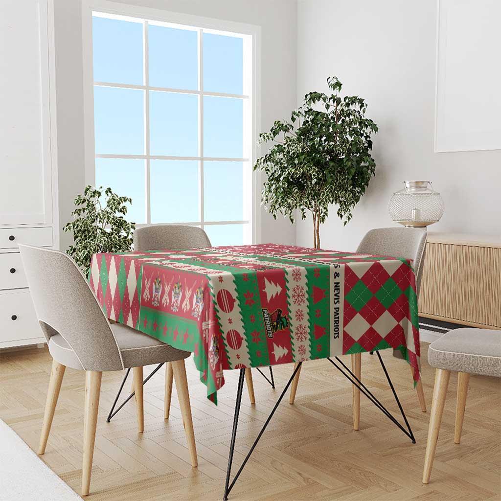St Kitts & Nevis Cricket Christmas Tablecloth Merry Xmas Patriots - Wonder Print Shop