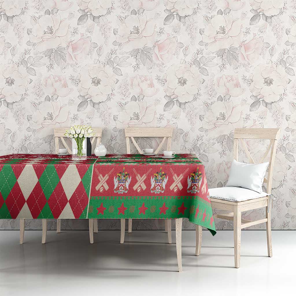 St Kitts & Nevis Cricket Christmas Tablecloth Merry Xmas Patriots - Wonder Print Shop