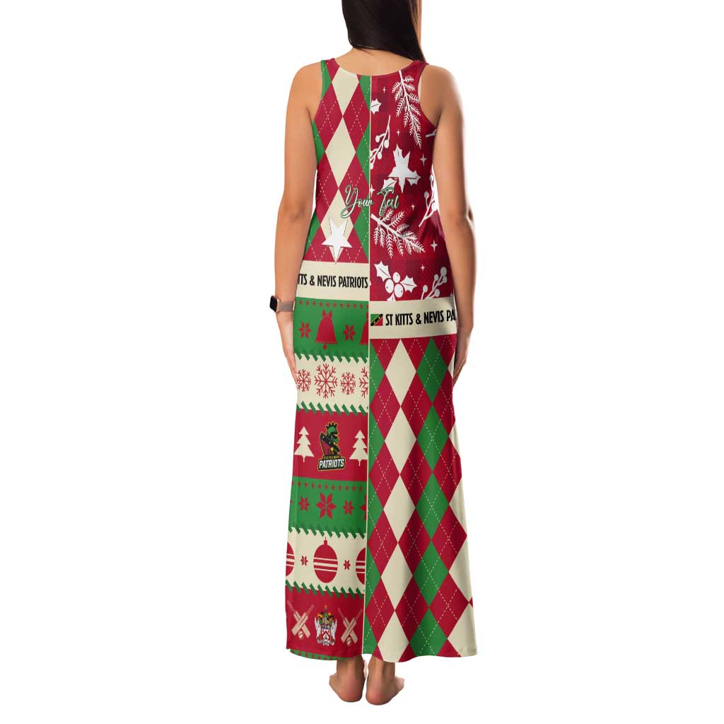Personalized St Kitts & Nevis Cricket Christmas Tank Maxi Dress Merry Xmas Patriots - Wonder Print Shop