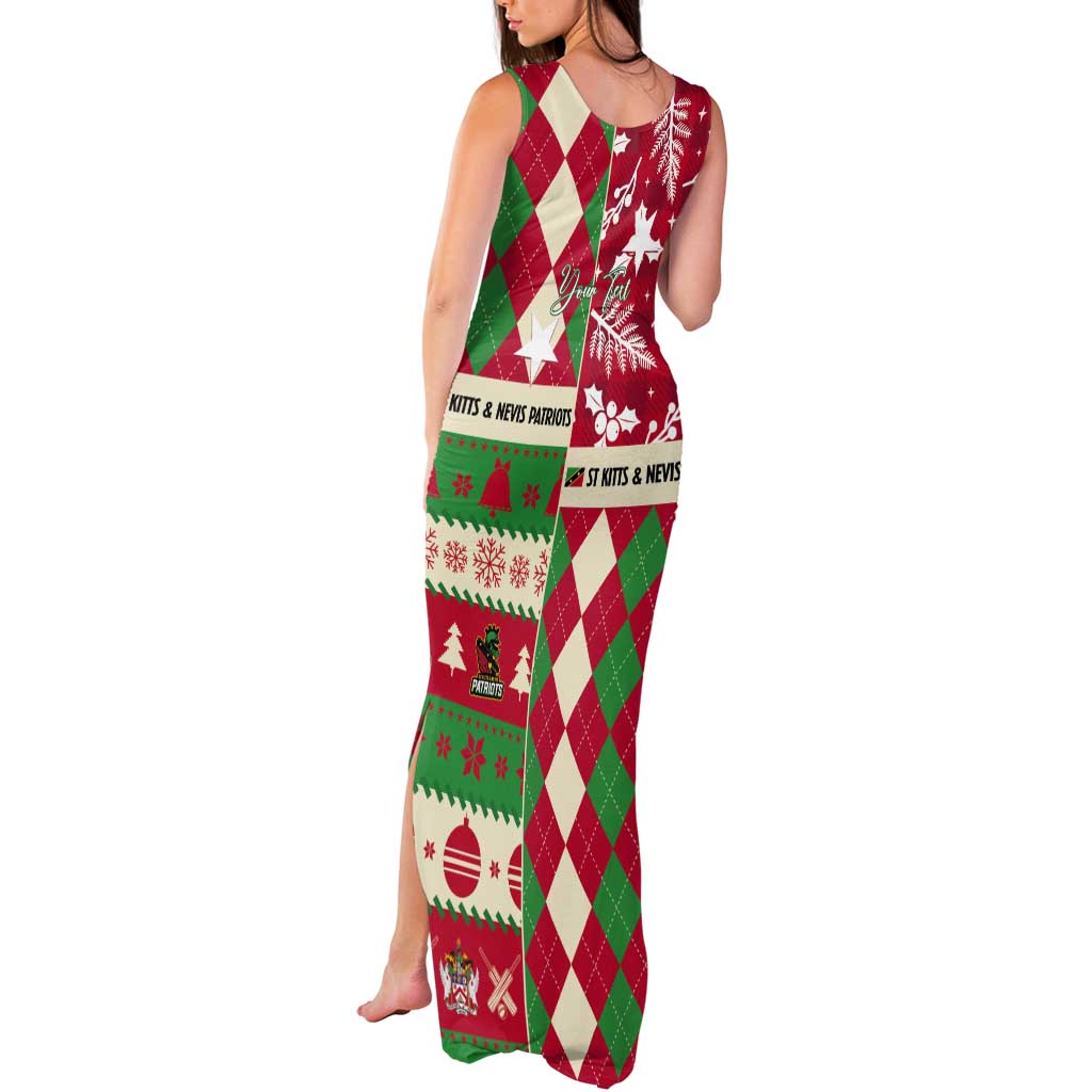 Personalized St Kitts & Nevis Cricket Christmas Tank Maxi Dress Merry Xmas Patriots - Wonder Print Shop