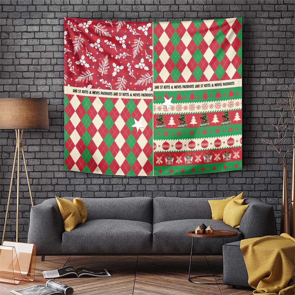 St Kitts & Nevis Cricket Christmas Tapestry Merry Xmas Patriots - Wonder Print Shop