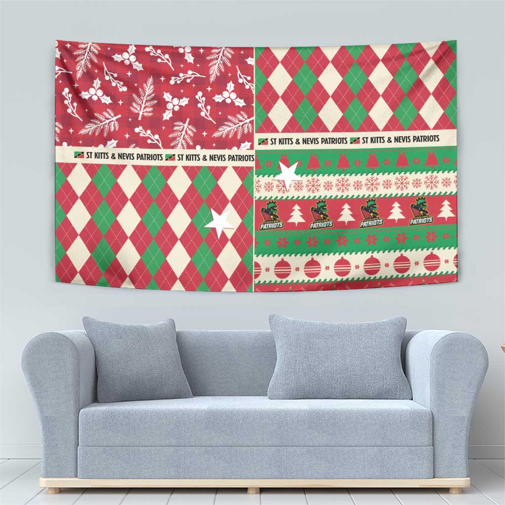 St Kitts & Nevis Cricket Christmas Tapestry Merry Xmas Patriots - Wonder Print Shop