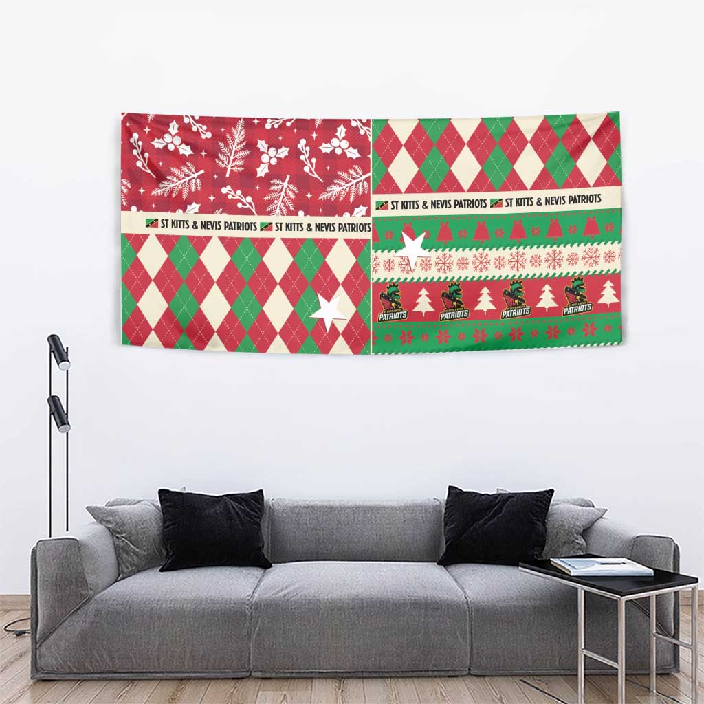 St Kitts & Nevis Cricket Christmas Tapestry Merry Xmas Patriots - Wonder Print Shop