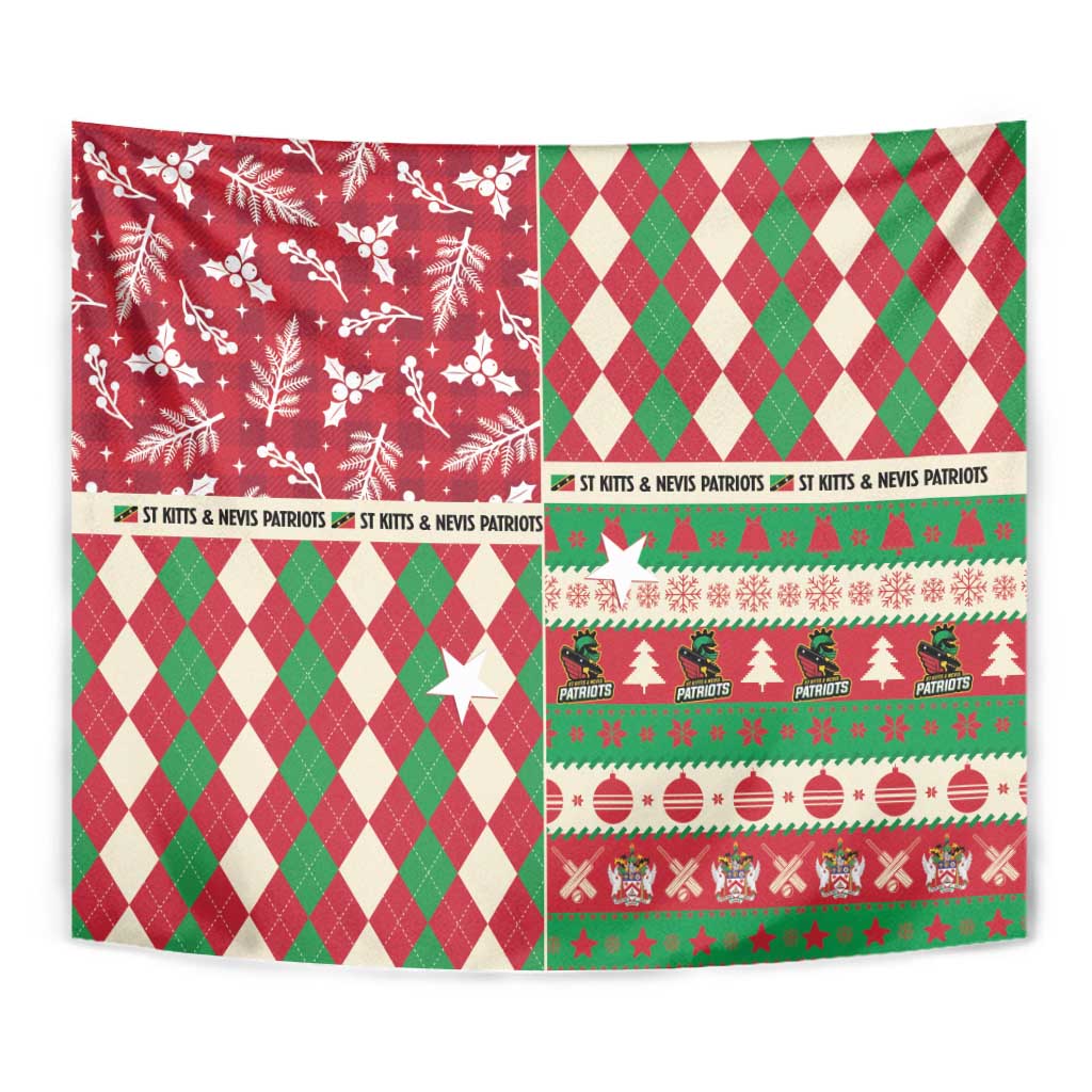 St Kitts & Nevis Cricket Christmas Tapestry Merry Xmas Patriots - Wonder Print Shop