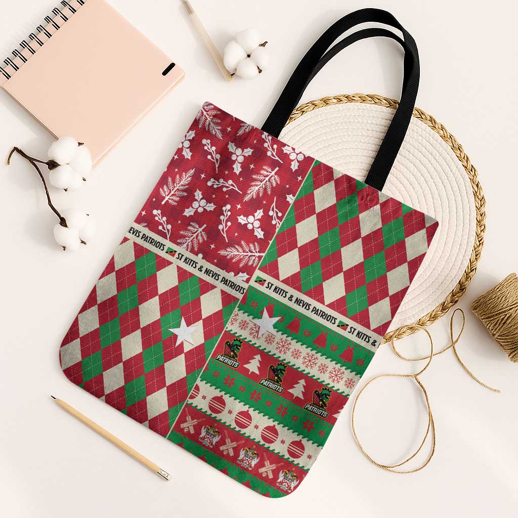 St Kitts & Nevis Cricket Christmas Tote Bag Merry Xmas Patriots - Wonder Print Shop