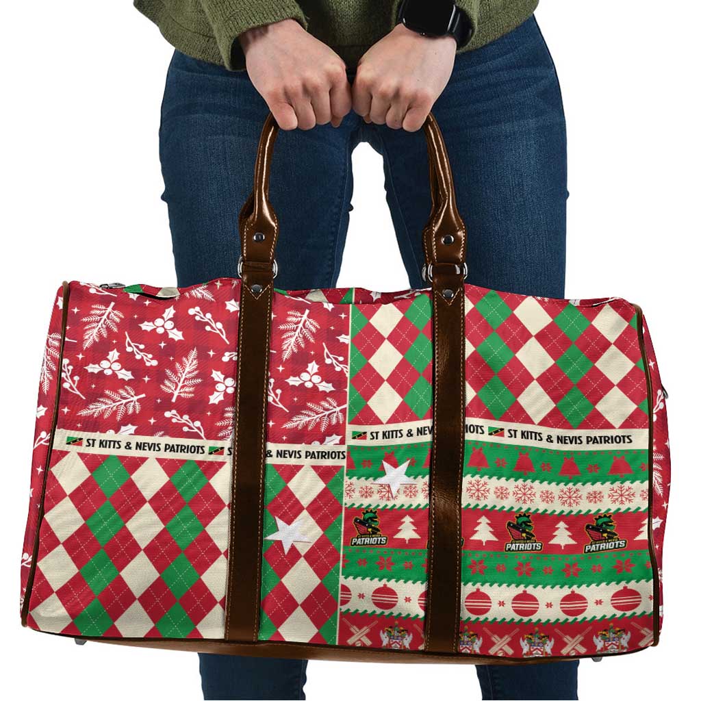 St Kitts & Nevis Cricket Christmas Travel Bag Merry Xmas Patriots - Wonder Print Shop