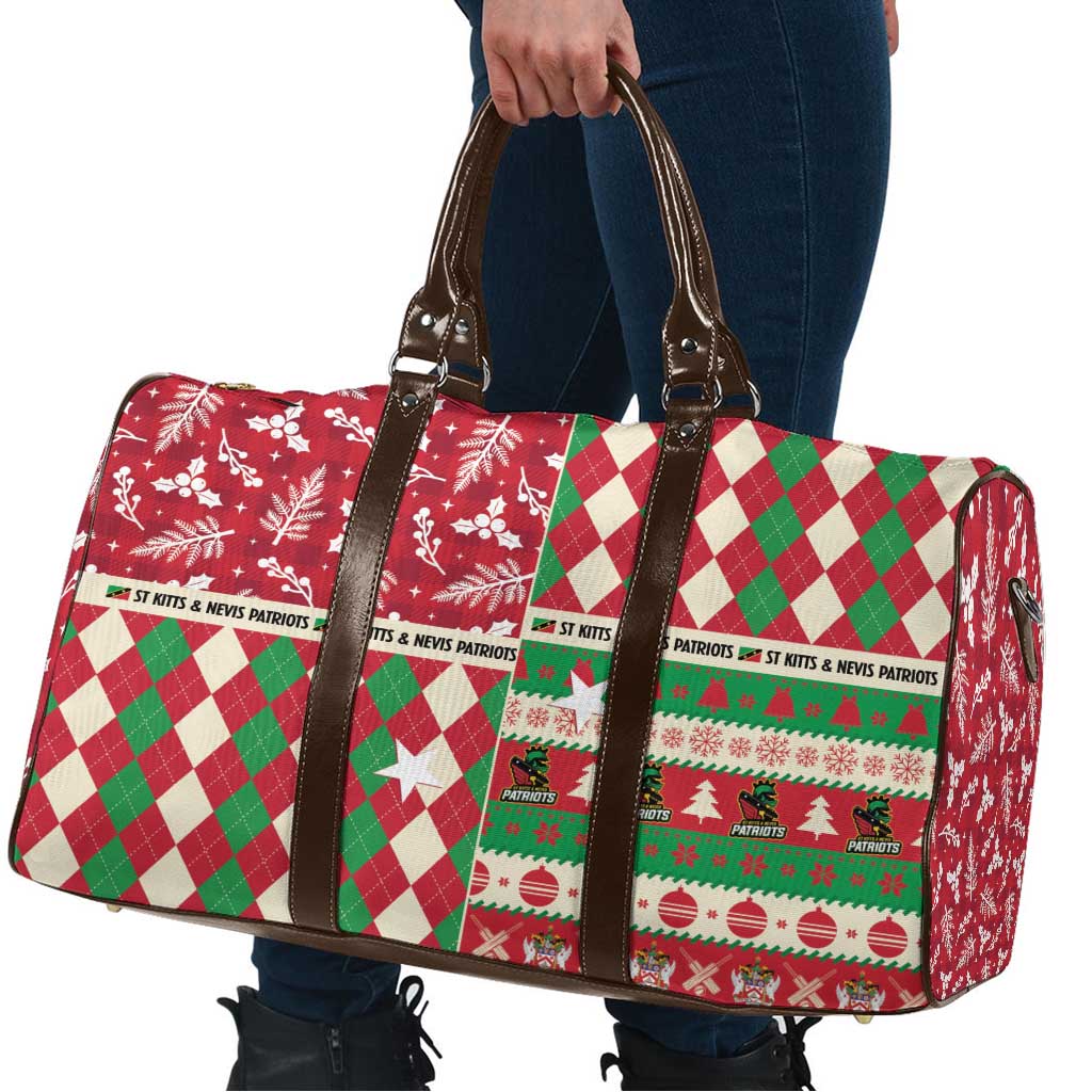 St Kitts & Nevis Cricket Christmas Travel Bag Merry Xmas Patriots - Wonder Print Shop