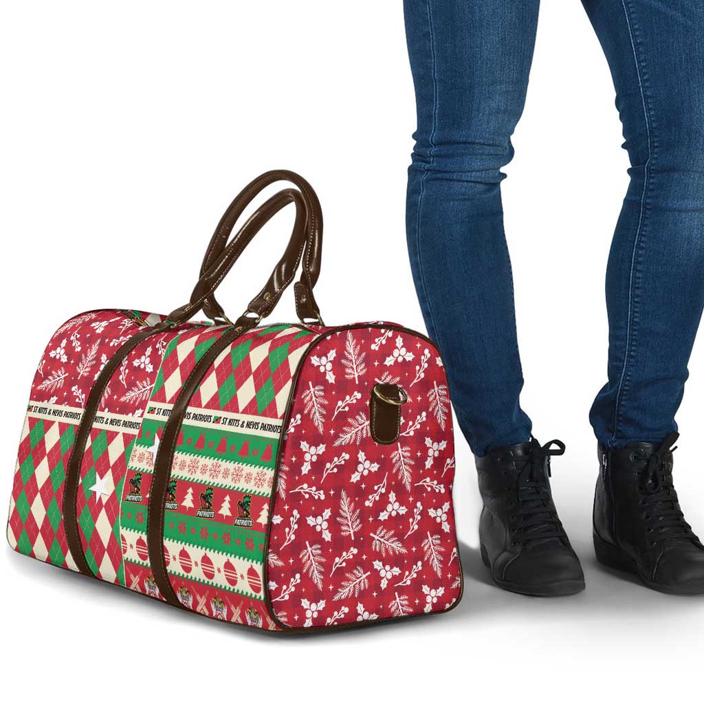 St Kitts & Nevis Cricket Christmas Travel Bag Merry Xmas Patriots - Wonder Print Shop