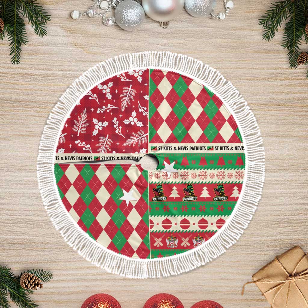 St Kitts and Nevis Cricket Christmas Tree Skirt Merry Xmas Patriots - Wonder Print Shop