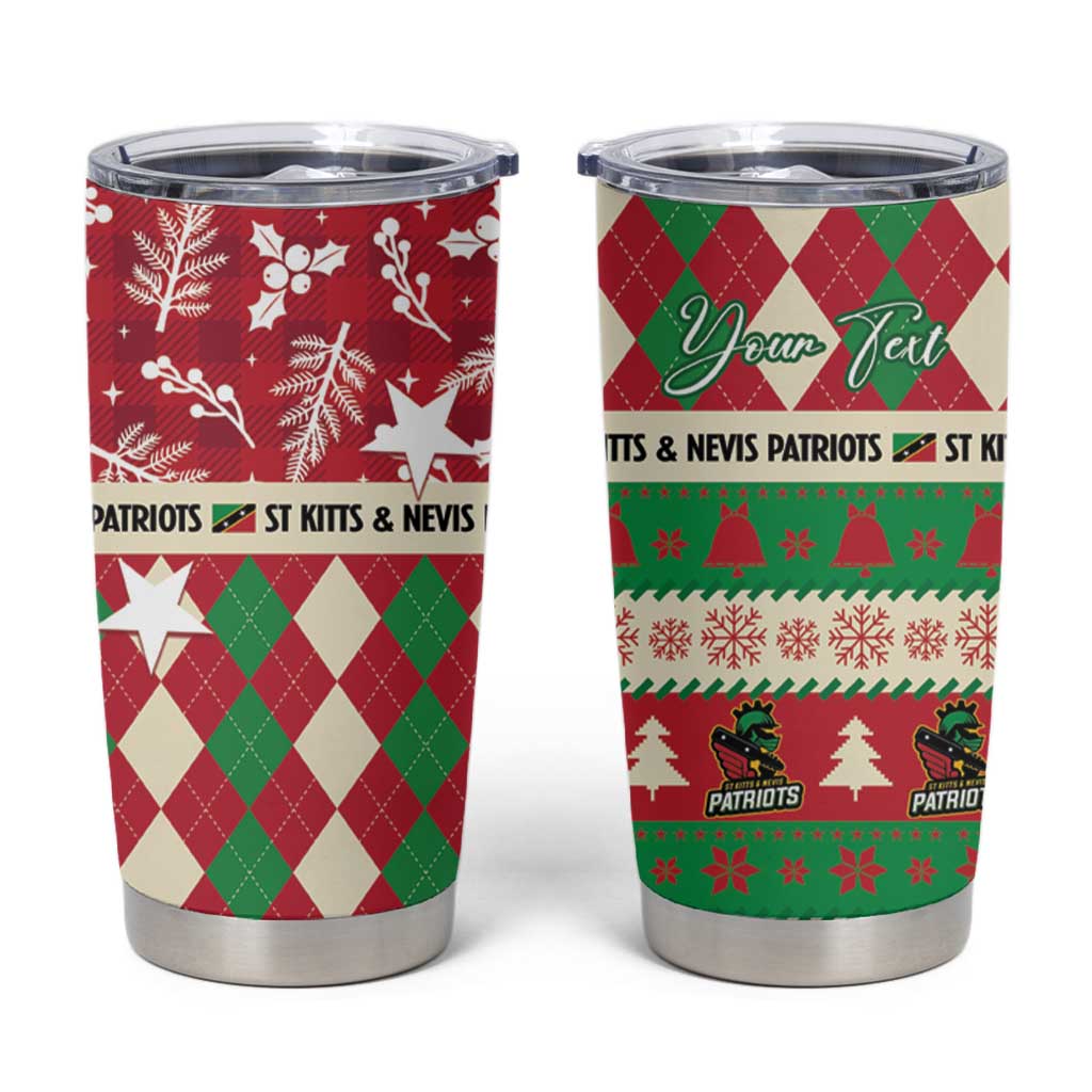 Personalized St Kitts & Nevis Cricket Christmas Tumbler Cup Merry Xmas Patriots - Wonder Print Shop