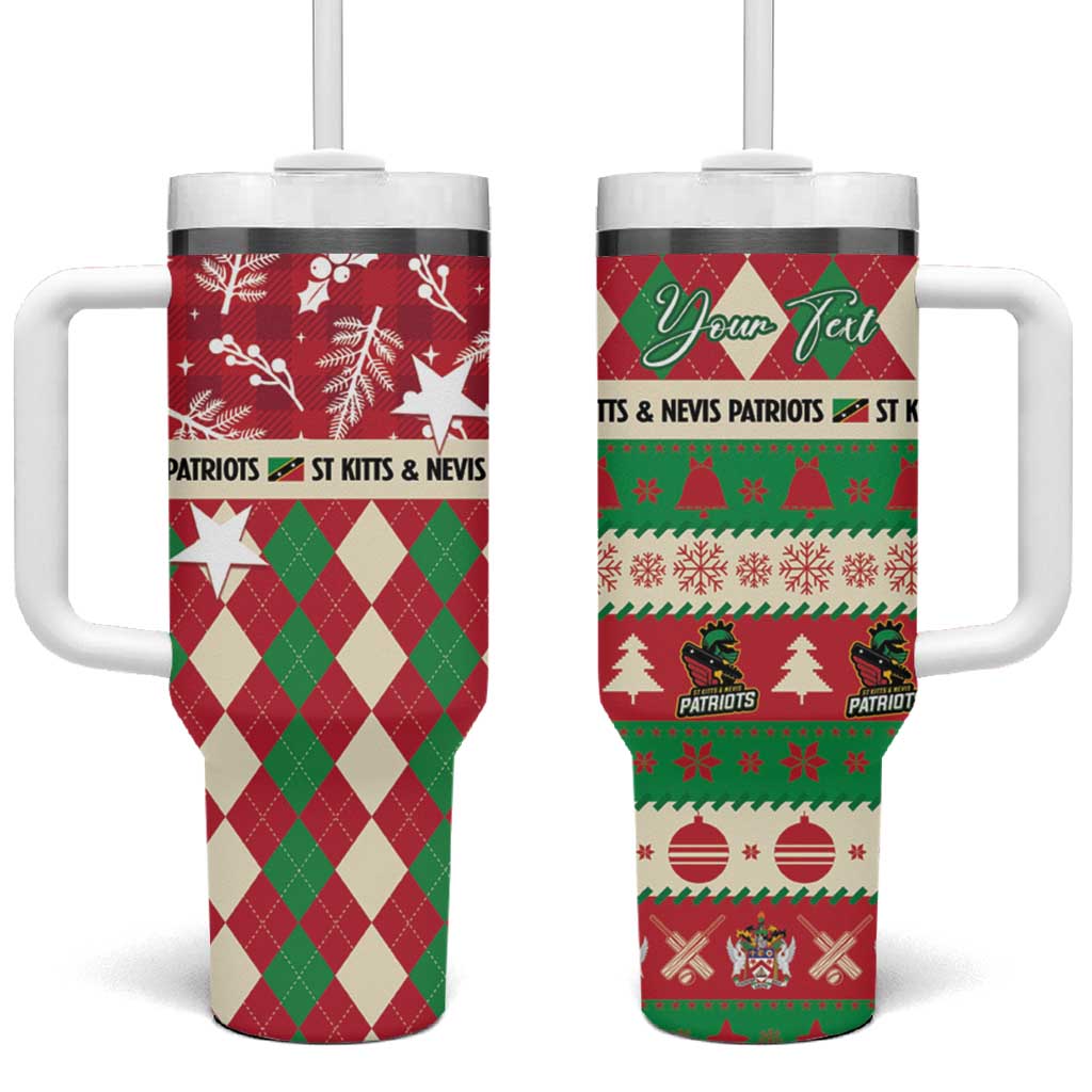 Personalized St Kitts & Nevis Cricket Christmas Tumbler With Handle Merry Xmas Patriots - Wonder Print Shop