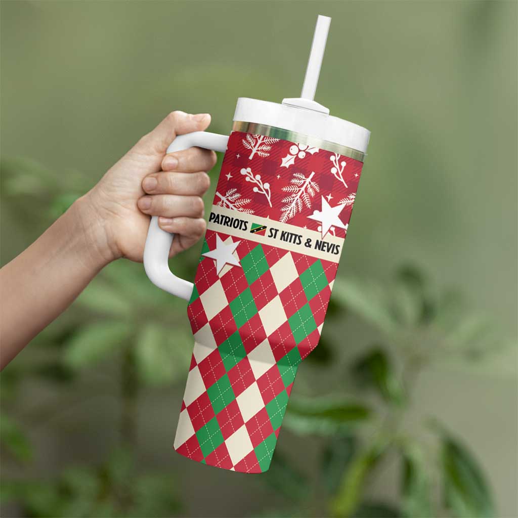 Personalized St Kitts & Nevis Cricket Christmas Tumbler With Handle Merry Xmas Patriots - Wonder Print Shop