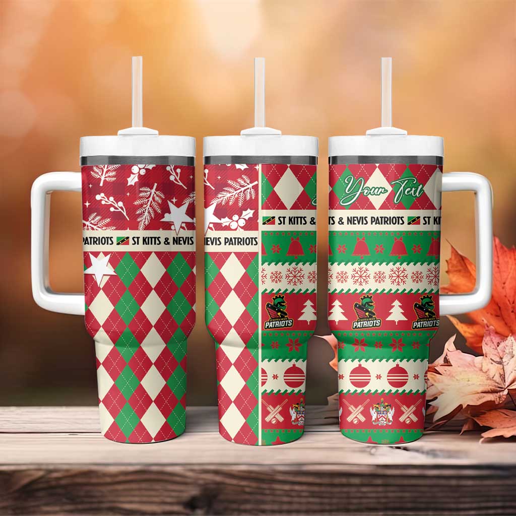 Personalized St Kitts & Nevis Cricket Christmas Tumbler With Handle Merry Xmas Patriots - Wonder Print Shop