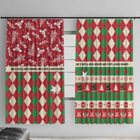 St Kitts & Nevis Cricket Christmas Window Curtain Merry Xmas Patriots - Wonder Print Shop