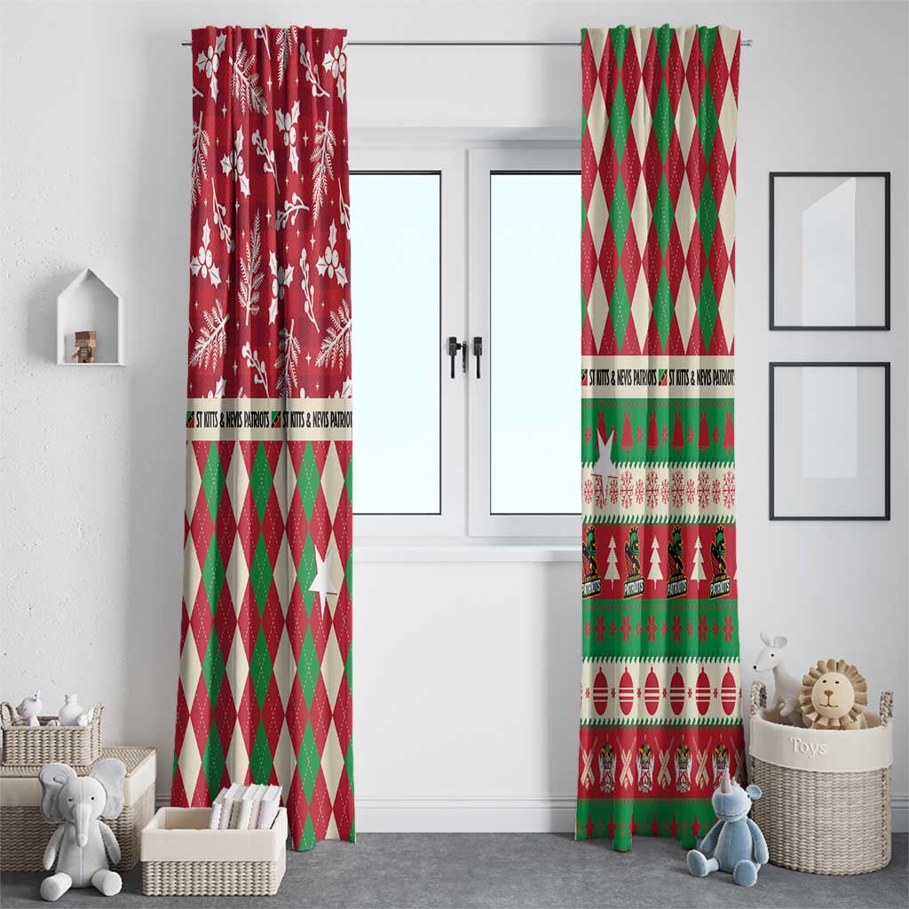 St Kitts & Nevis Cricket Christmas Window Curtain Merry Xmas Patriots - Wonder Print Shop