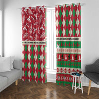St Kitts & Nevis Cricket Christmas Window Curtain Merry Xmas Patriots - Wonder Print Shop