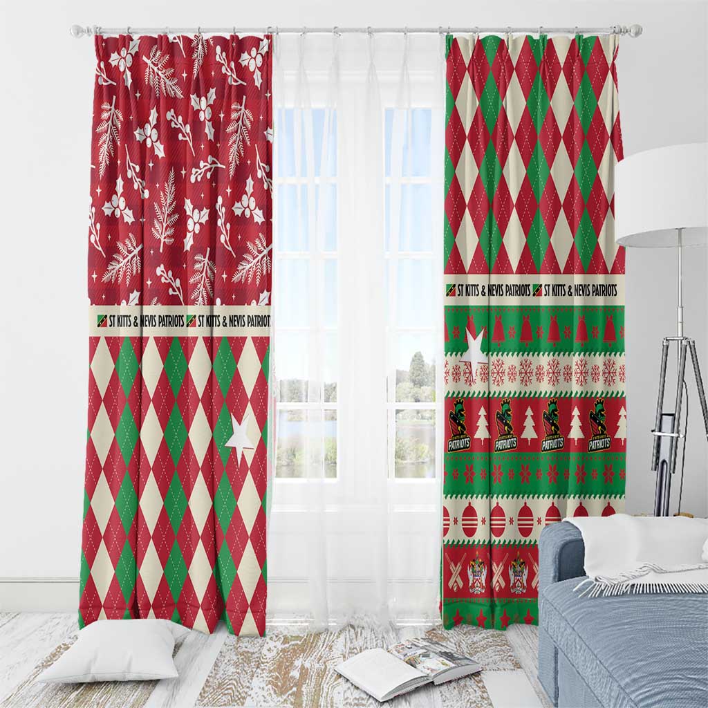 St Kitts & Nevis Cricket Christmas Window Curtain Merry Xmas Patriots - Wonder Print Shop