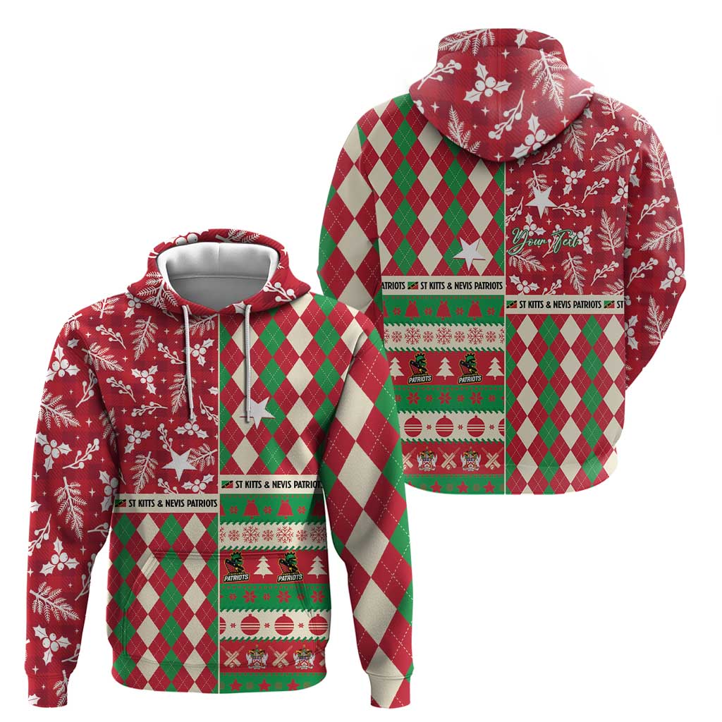 Personalized St Kitts & Nevis Cricket Christmas Zip Hoodie Merry Xmas Patriots - Wonder Print Shop