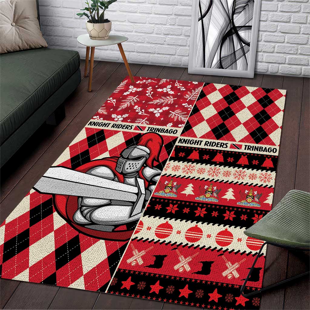 Trinbago Cricket Christmas Area Rug Merry Xmas Knight Riders - Wonder Print Shop