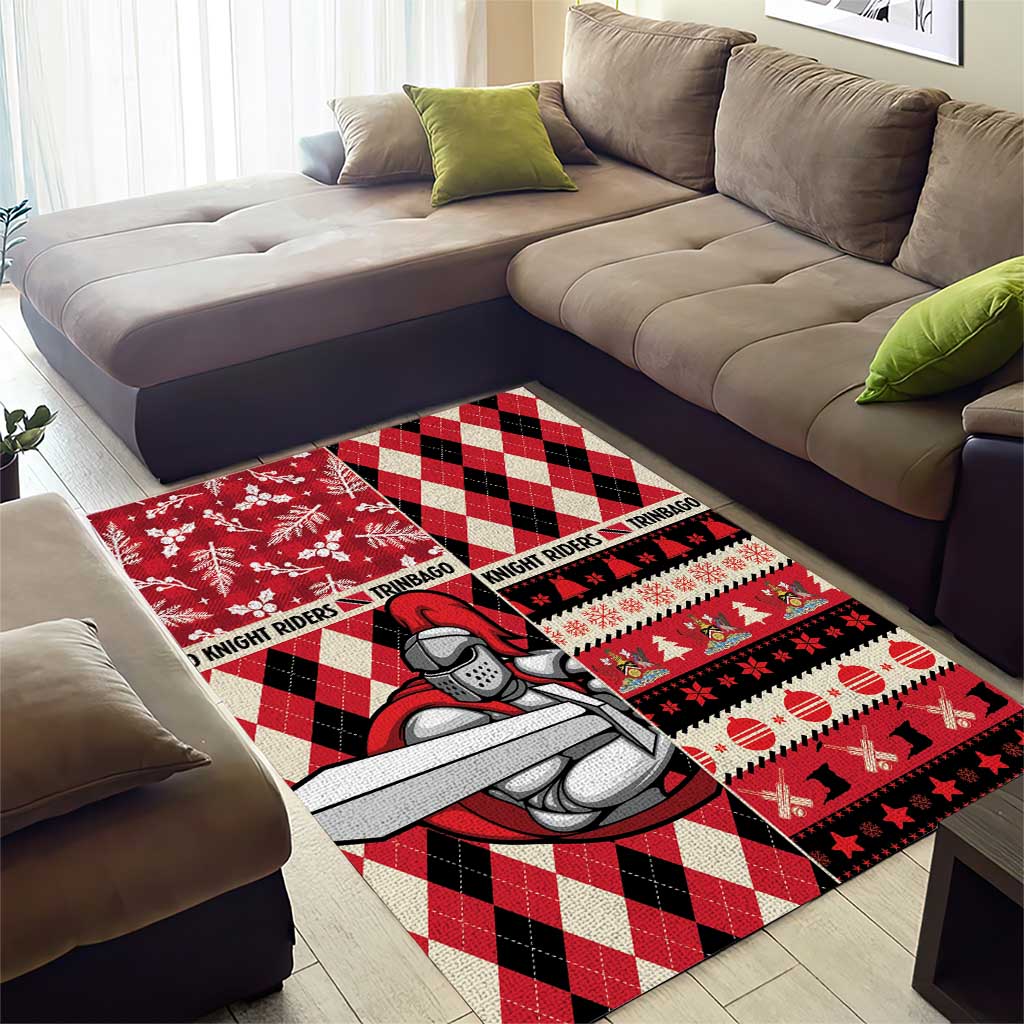 Trinbago Cricket Christmas Area Rug Merry Xmas Knight Riders - Wonder Print Shop