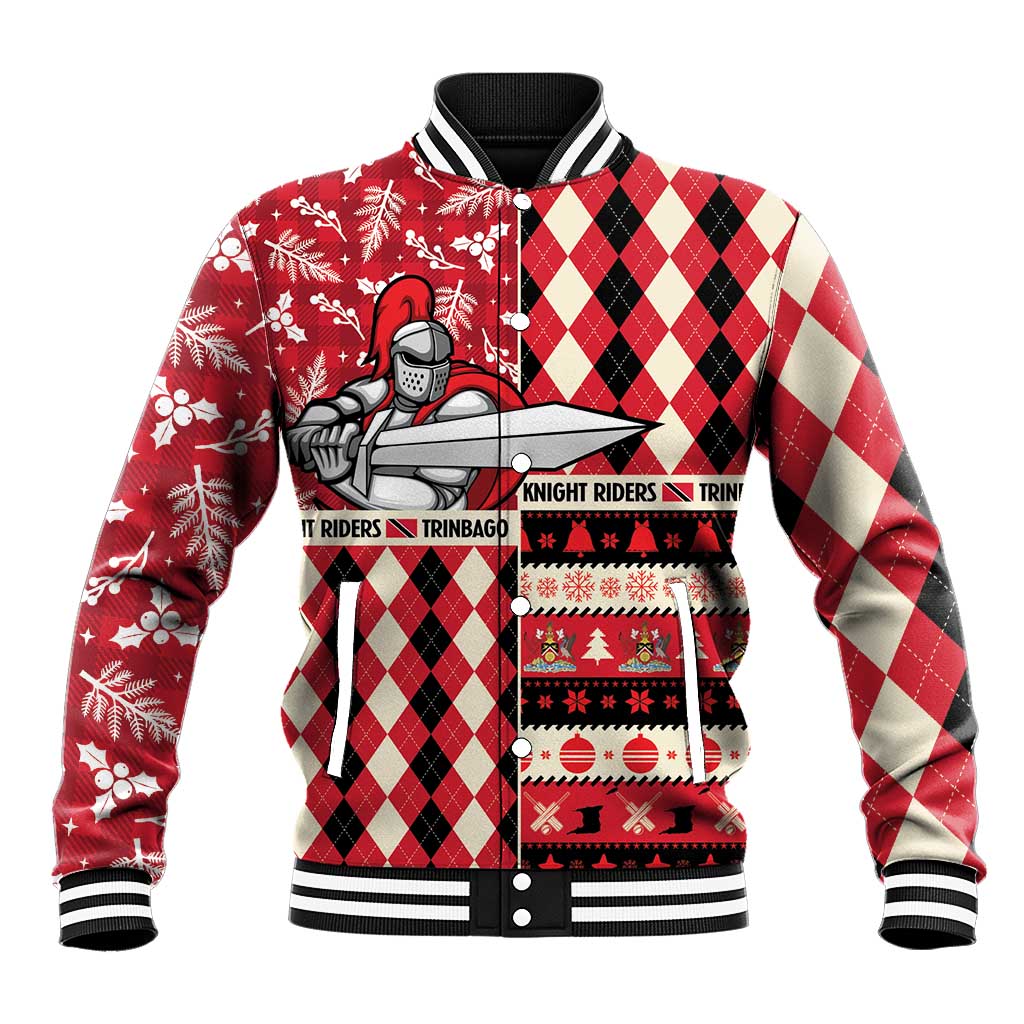 Personalized Trinbago Cricket Christmas Baseball Jacket Merry Xmas Knight Riders - Wonder Print Shop