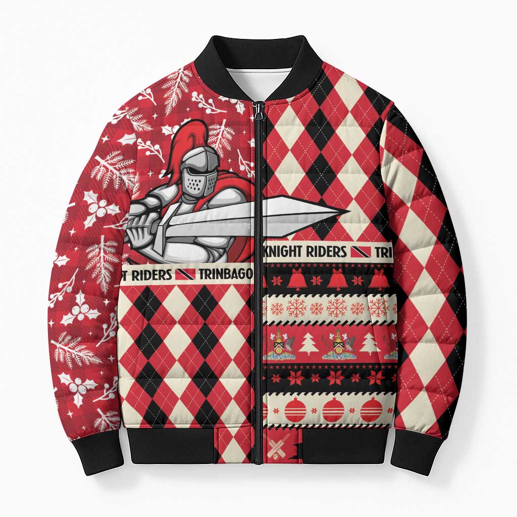 Personalized Trinbago Cricket Christmas Bomber Puffer Jacket Merry Xmas Knight Riders - Wonder Print Shop