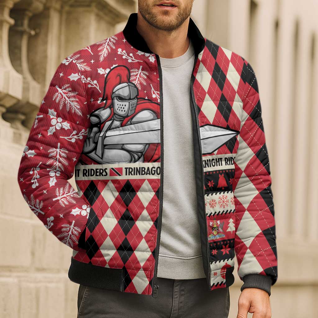Personalized Trinbago Cricket Christmas Bomber Puffer Jacket Merry Xmas Knight Riders - Wonder Print Shop