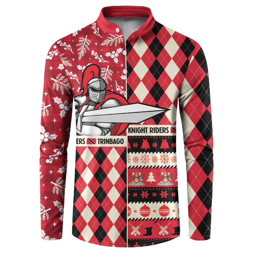 Personalized Trinbago Cricket Christmas Button Sweatshirt Merry Xmas Knight Riders - Wonder Print Shop