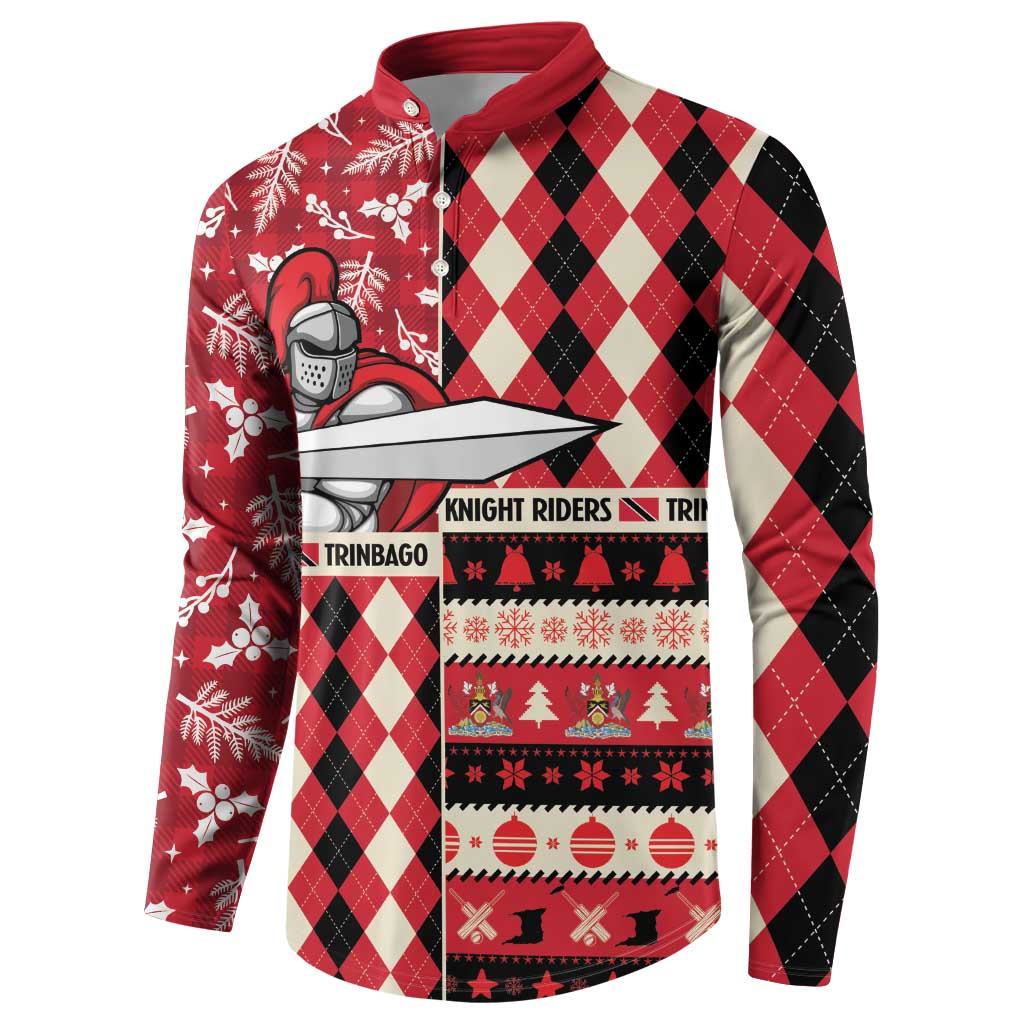 Personalized Trinbago Cricket Christmas Button Sweatshirt Merry Xmas Knight Riders - Wonder Print Shop