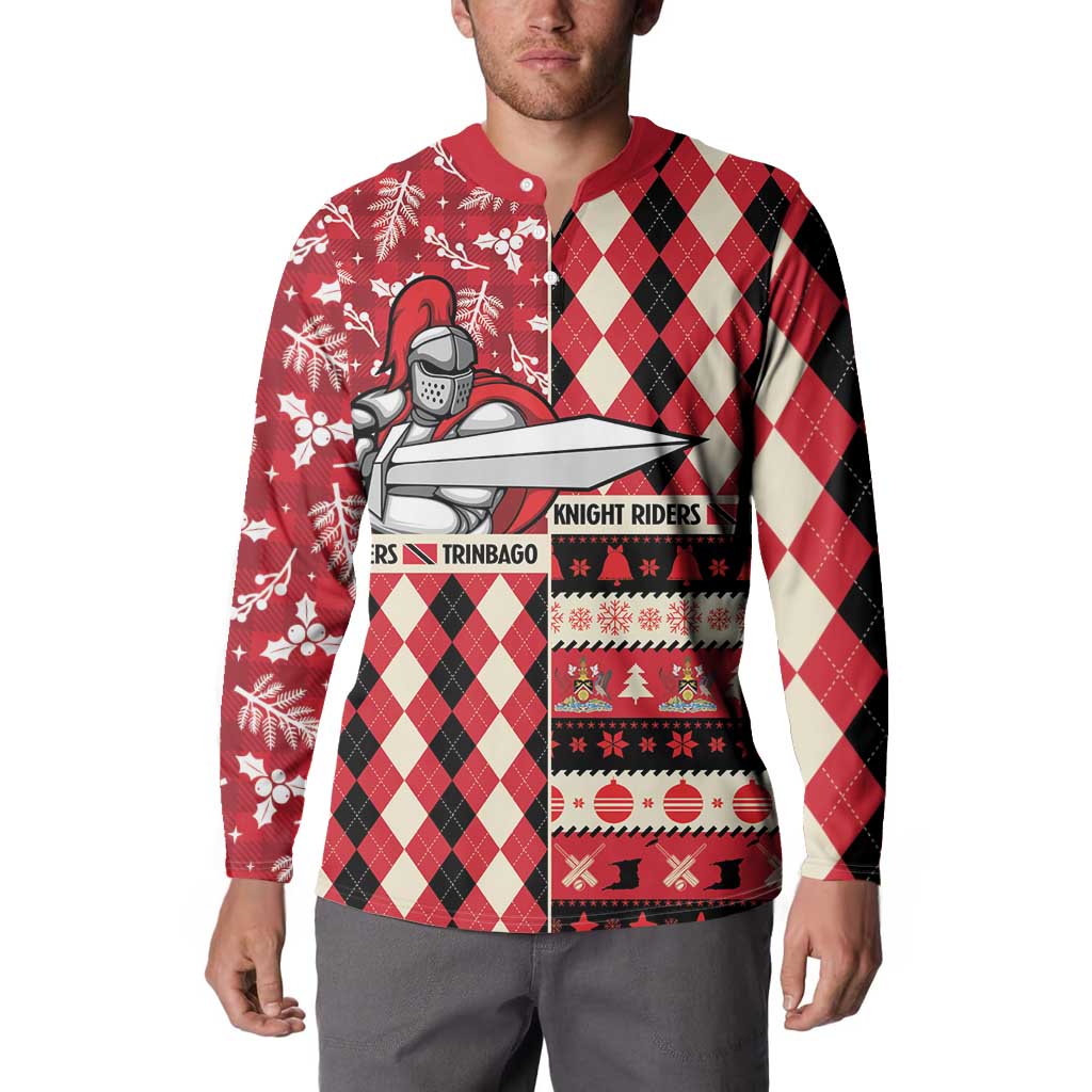 Personalized Trinbago Cricket Christmas Button Sweatshirt Merry Xmas Knight Riders - Wonder Print Shop