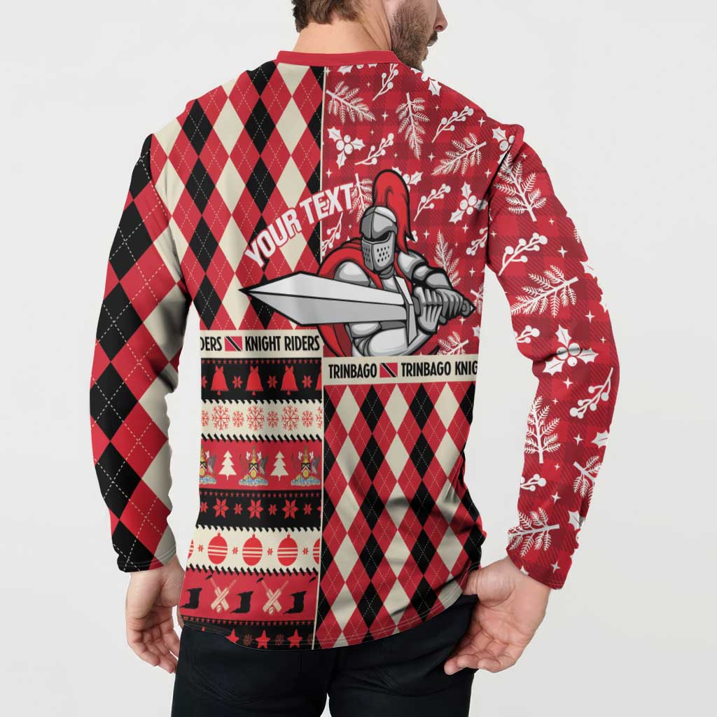 Personalized Trinbago Cricket Christmas Button Sweatshirt Merry Xmas Knight Riders - Wonder Print Shop
