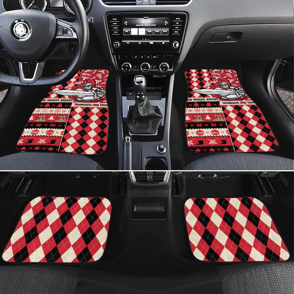 Personalized Trinbago Cricket Christmas Car Mats Merry Xmas Knight Riders - Wonder Print Shop